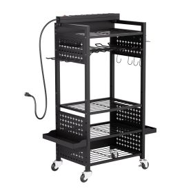VEVOR 5-tier Tool Organizer Cart with Charging Station Garage Cart on Wheels