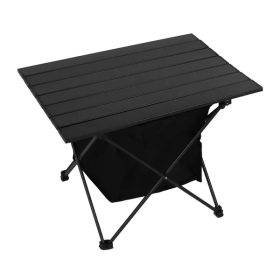 Foldable Camping Table With Storage Basket Rustproof Portable Aluminum Alloy Roll-Up Camping Table (Option: M)